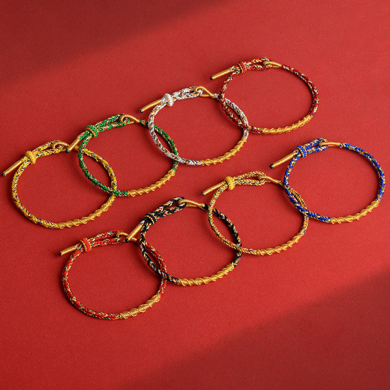 Eight Guardian Deities Red String Bracelets - Snake Zodiac Mantra Stone