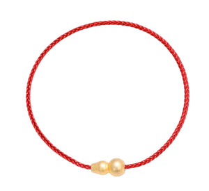 Red string bracelet with gold gourd pendant. Symbolizes happiness, prosperity, and protection. Feng shui bracelet for positive energy.